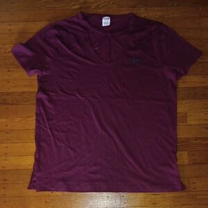 PINK Victoria's Secret Men's Deep Plum V-Neck Tee